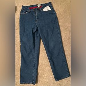 Vintage L.L. Bean Red Fleece lined Straight Leg Mom Jeans